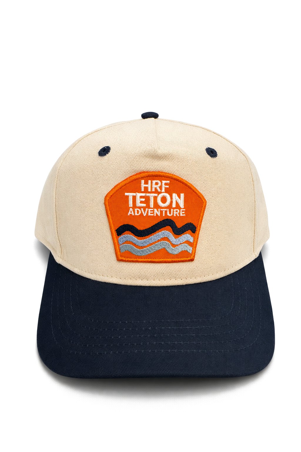 Embroidered patch hat with orange Teton Adventure patch